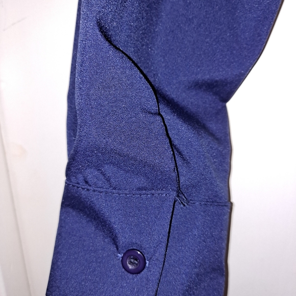 Navy blue button up long sleeve collared bodysuit size Small - Picture 7 of 9